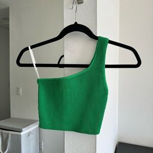 Babaton Sculpt Knit One Shoulder Crop Top